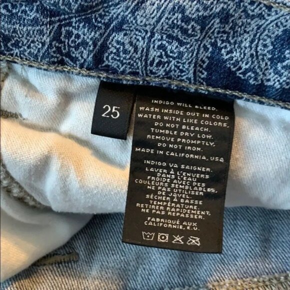 J Brand Skinny Leg Jeans Paisley Print Size 25 or 2 Light - Picture 5 of 7